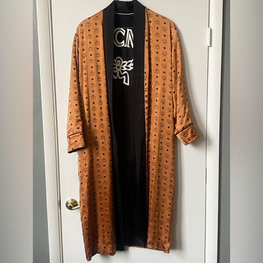MCM Classic Logo Silk Reversible Robe